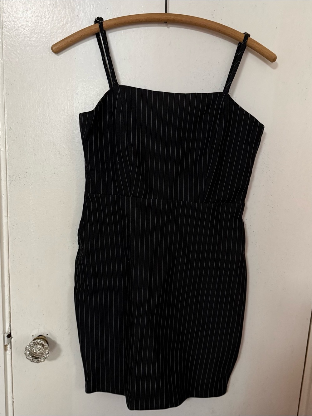 Forever 21 Black Pinstripe Mini Dress